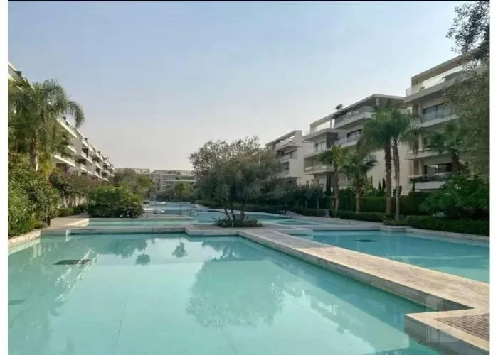 Garden apartment for rent in Lake View Residence pool view