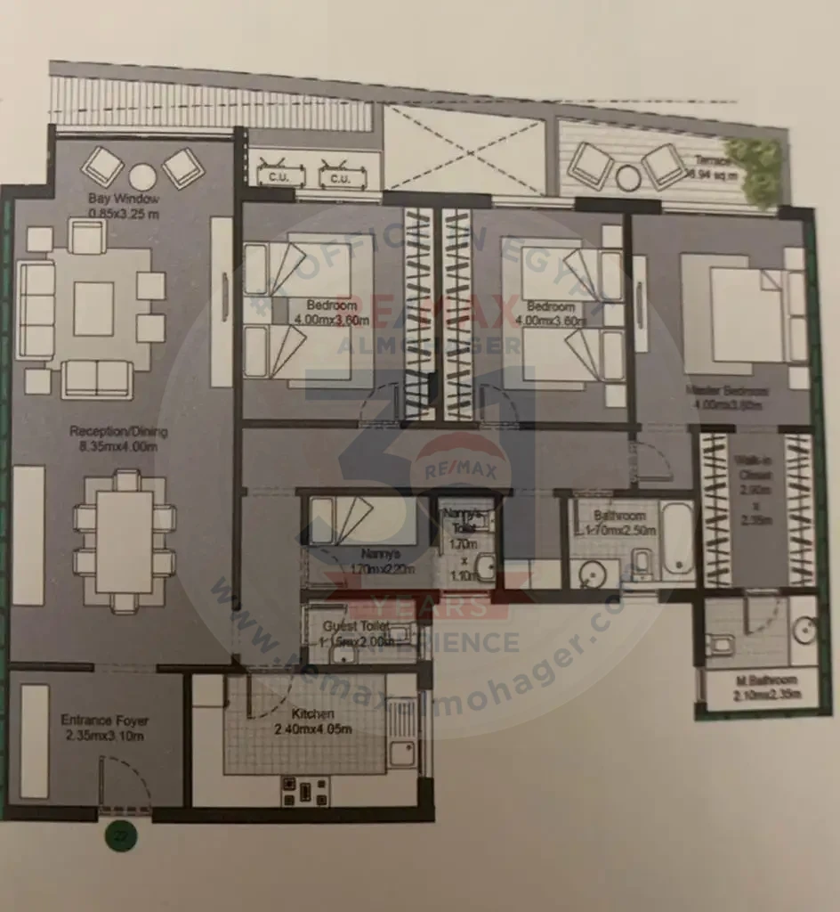 For rent in Villette Compound, an apartment of 188 square meters in the Fifth Settlement