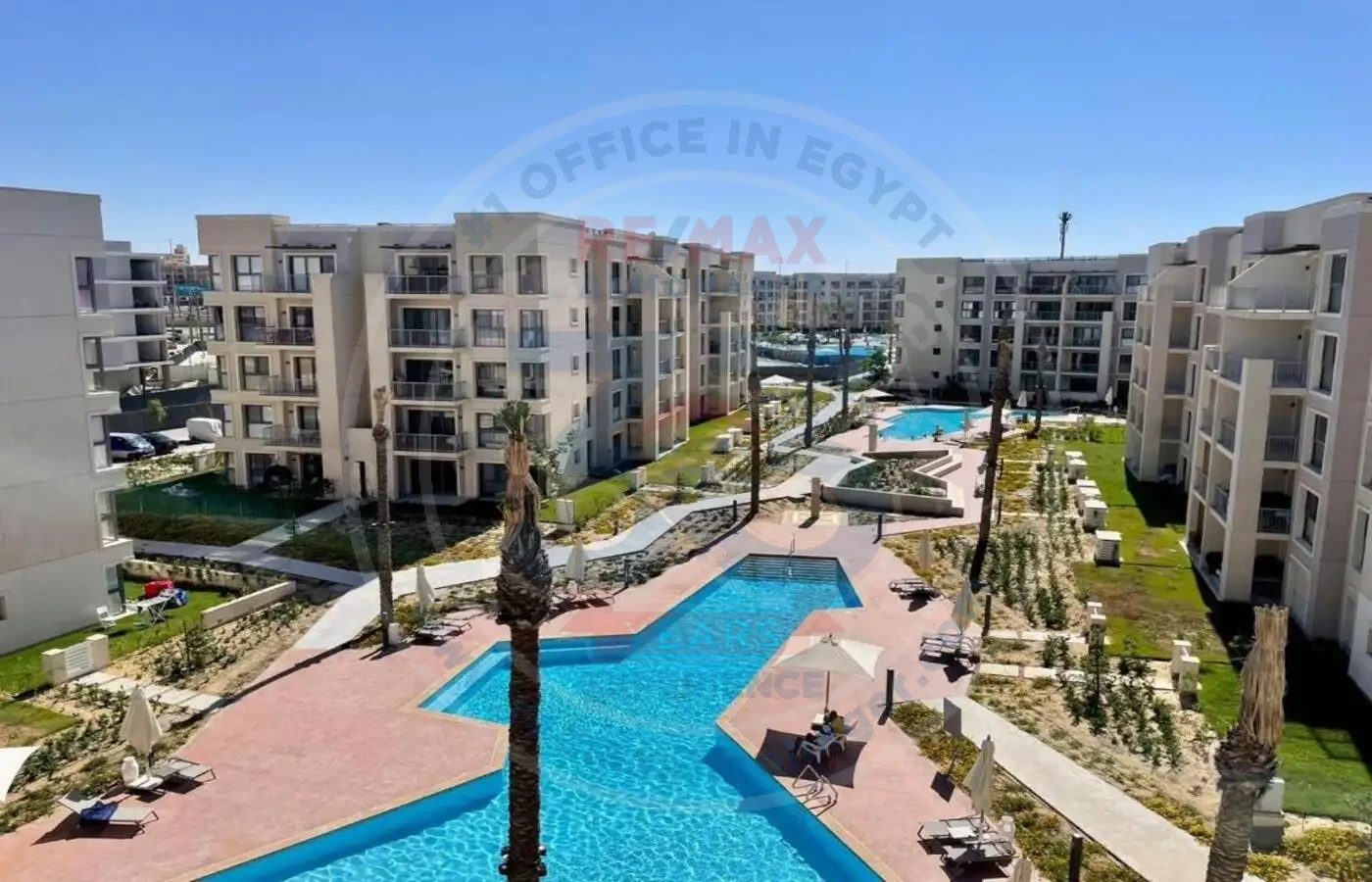 Apartment for sale in Marassi Marina panoramic view of lagoon and residential buildings