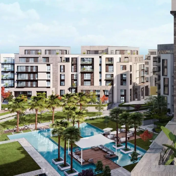 Luxurious exterior of an apartment for sale in Swan Lake compound