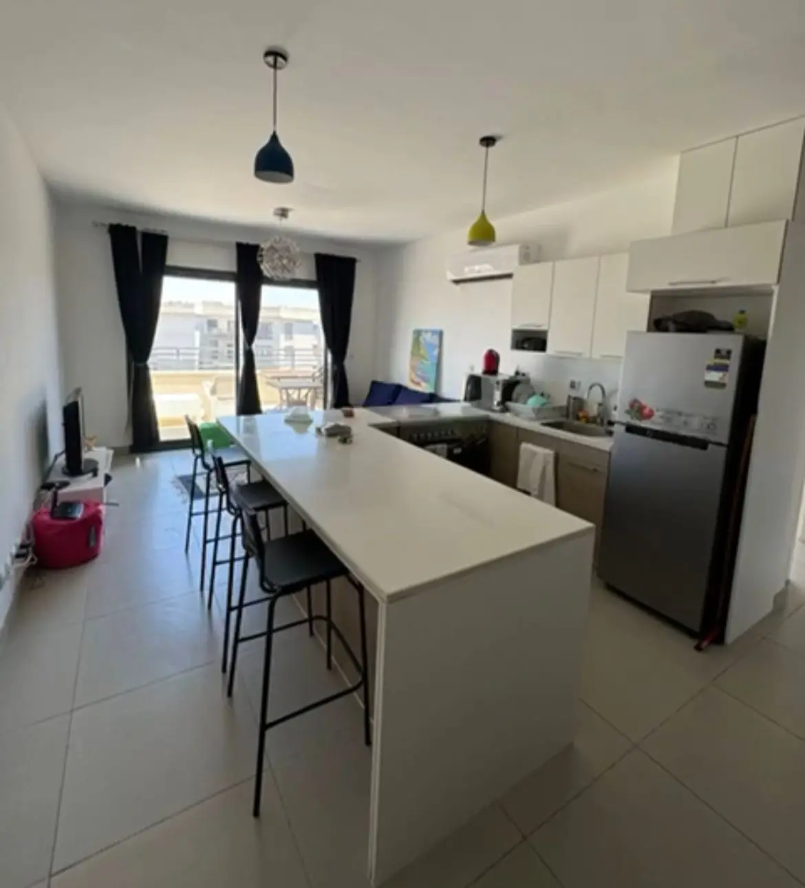 Chalet for sale in Marassi open kitchen with bright living area and modern finishing