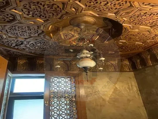 Villa for sale in Sheikh Zayed ornate ceiling with luxurious oriental design and artistic details