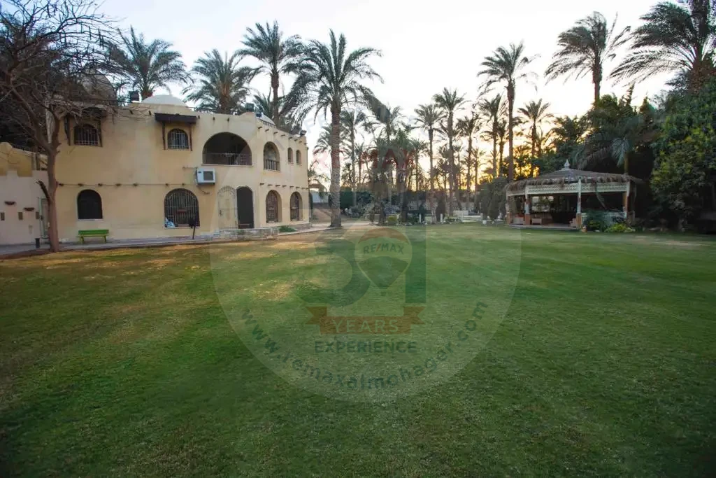 عزبة للبيع في الجيزة 4 فدان بفيلا وحديقة