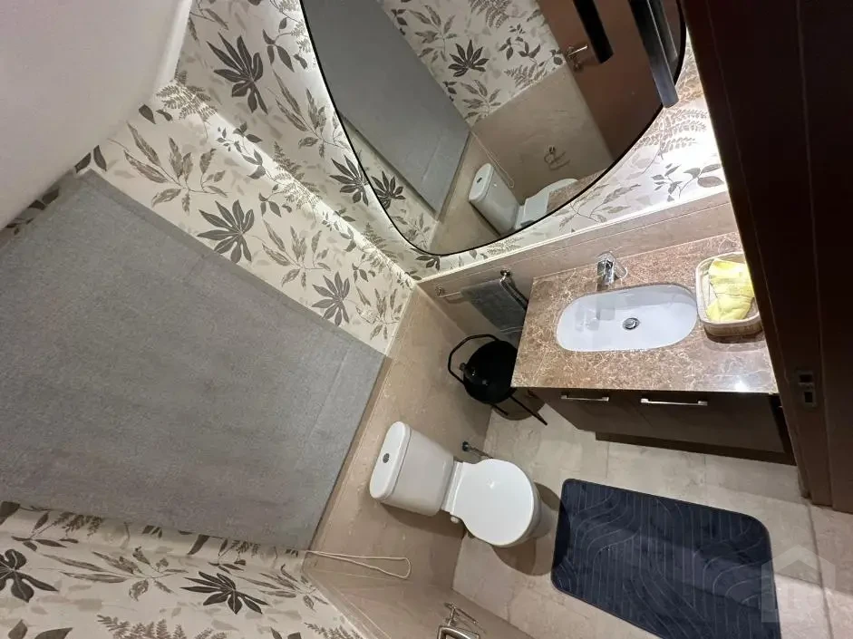 First use furnished apartment for rent in Mivida Boulevard bathroom
