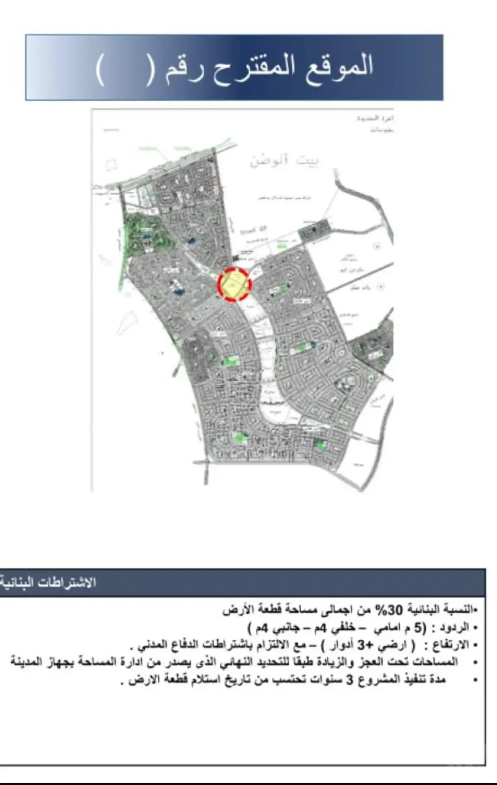 ارض للبيع في بيت الوطن