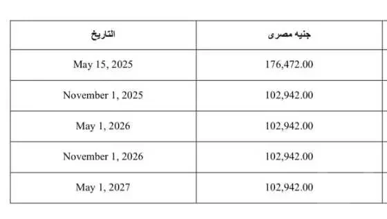 شقة للبيع بالتقسيط في ميفيدا