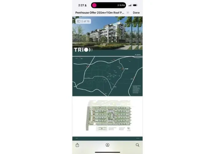 Penthouse for sale in Trio Garden Compound project map and building facade