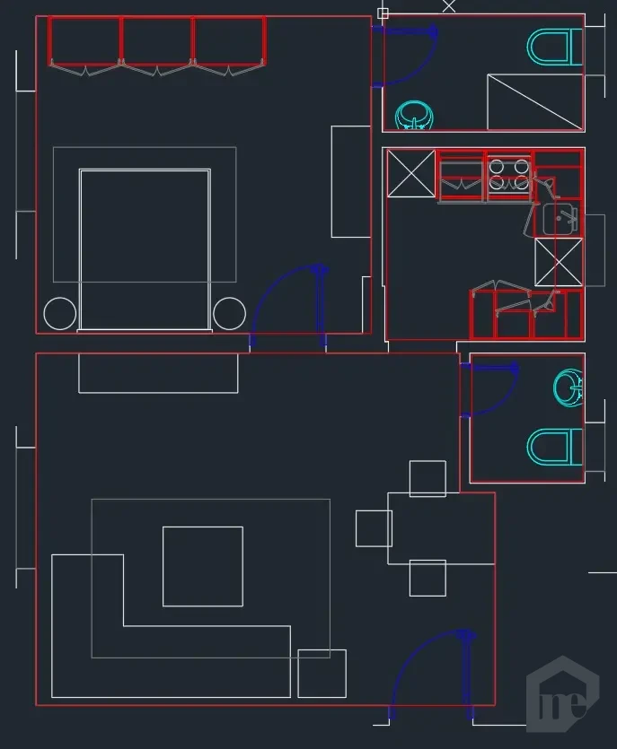 Studio for sale in Hyde Park Compound internal layout floor plan view