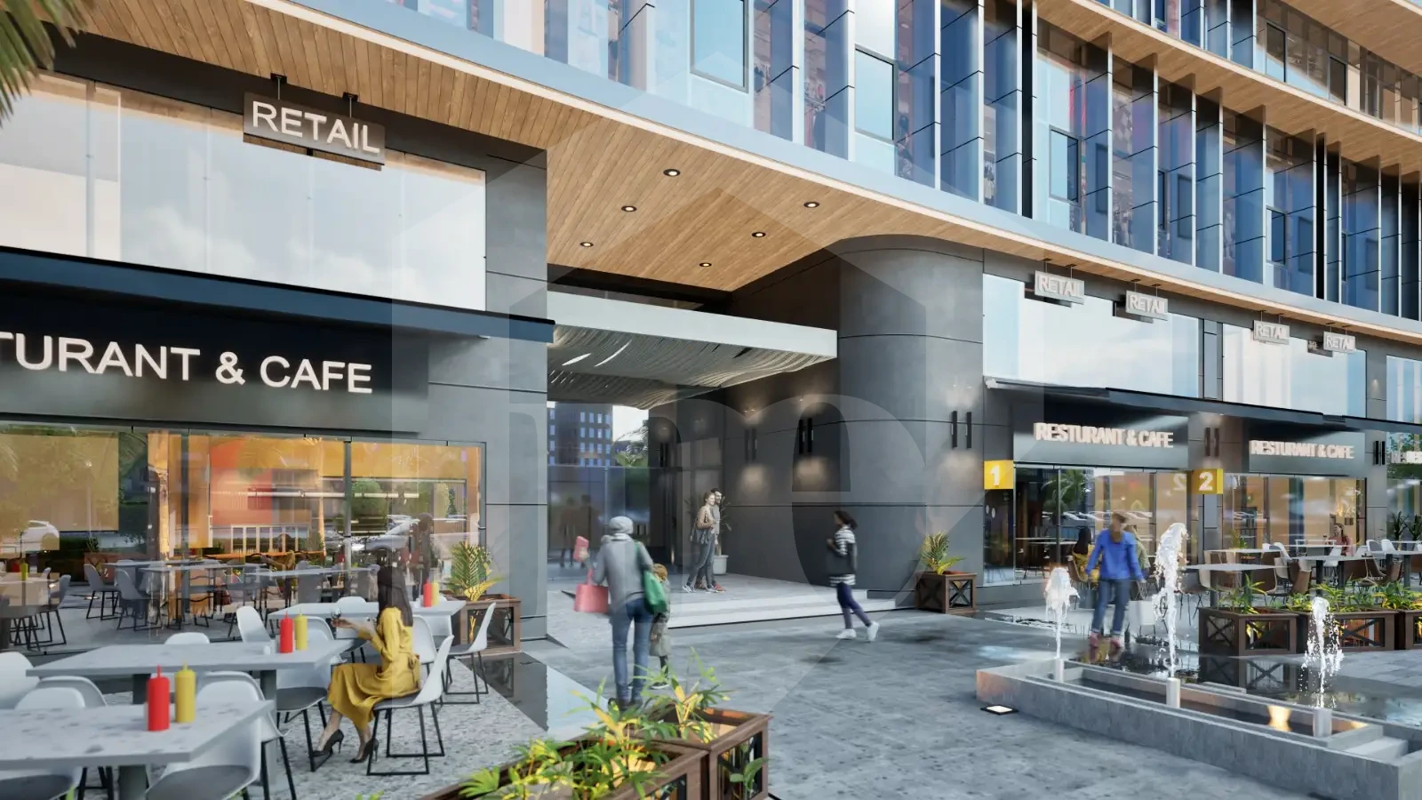 Retail and cafe entrance area inside Siam Mall