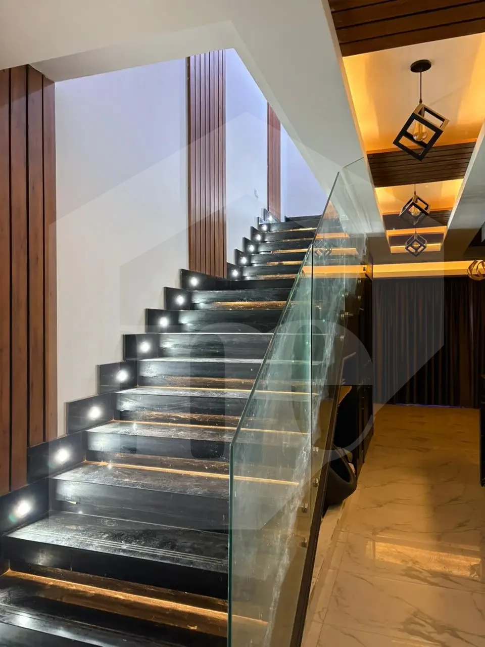 Townhouse for sale in Hyde Park compound internal staircase with modern design and side lighting